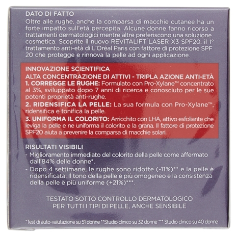 L'Oréal Paris Revitalift Laser X3 - Crema viso anti-età SPF 20 - 50 ml